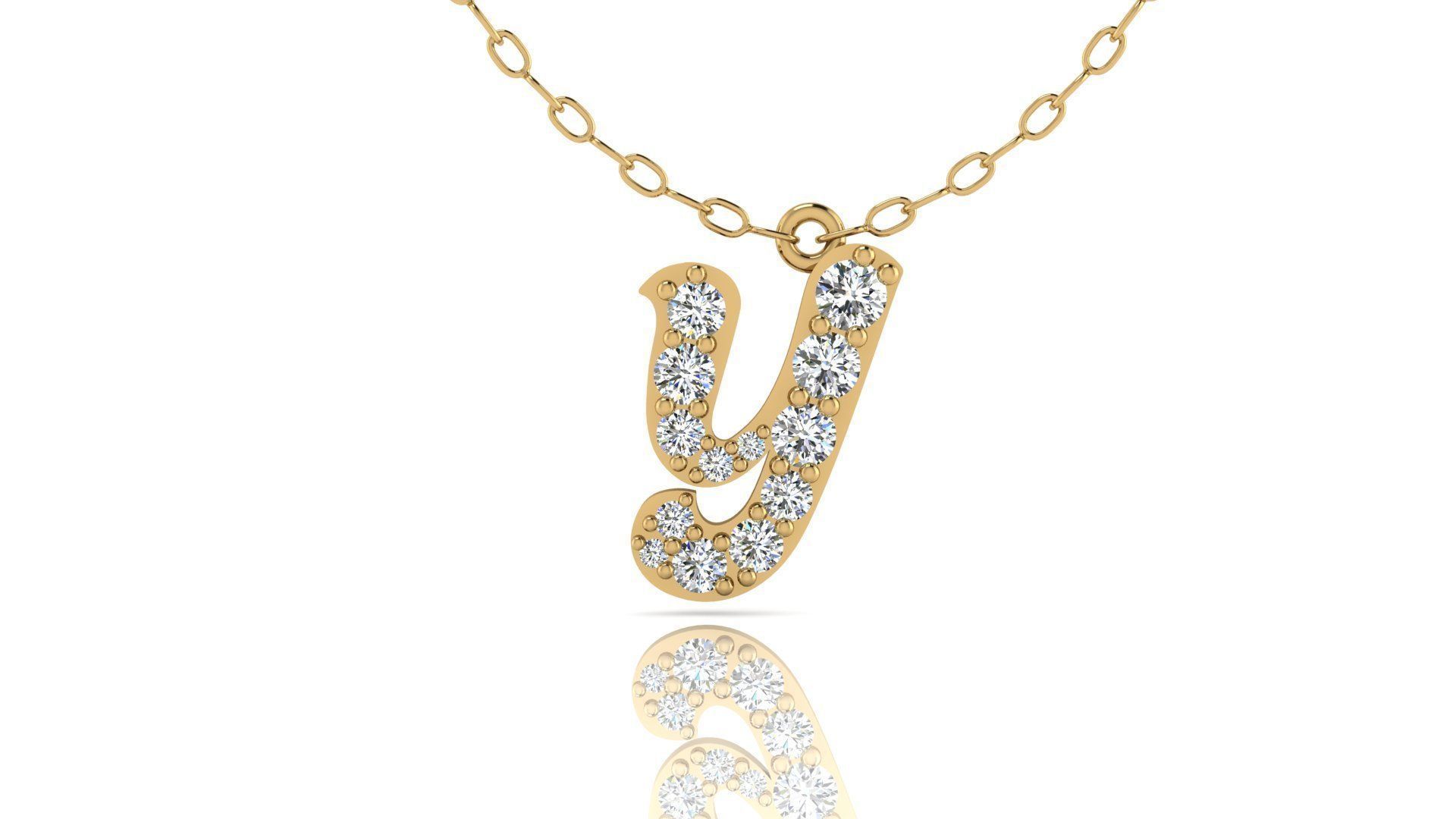 Alphabet Andala Diamond Letters Pendant Y 3D print model_16