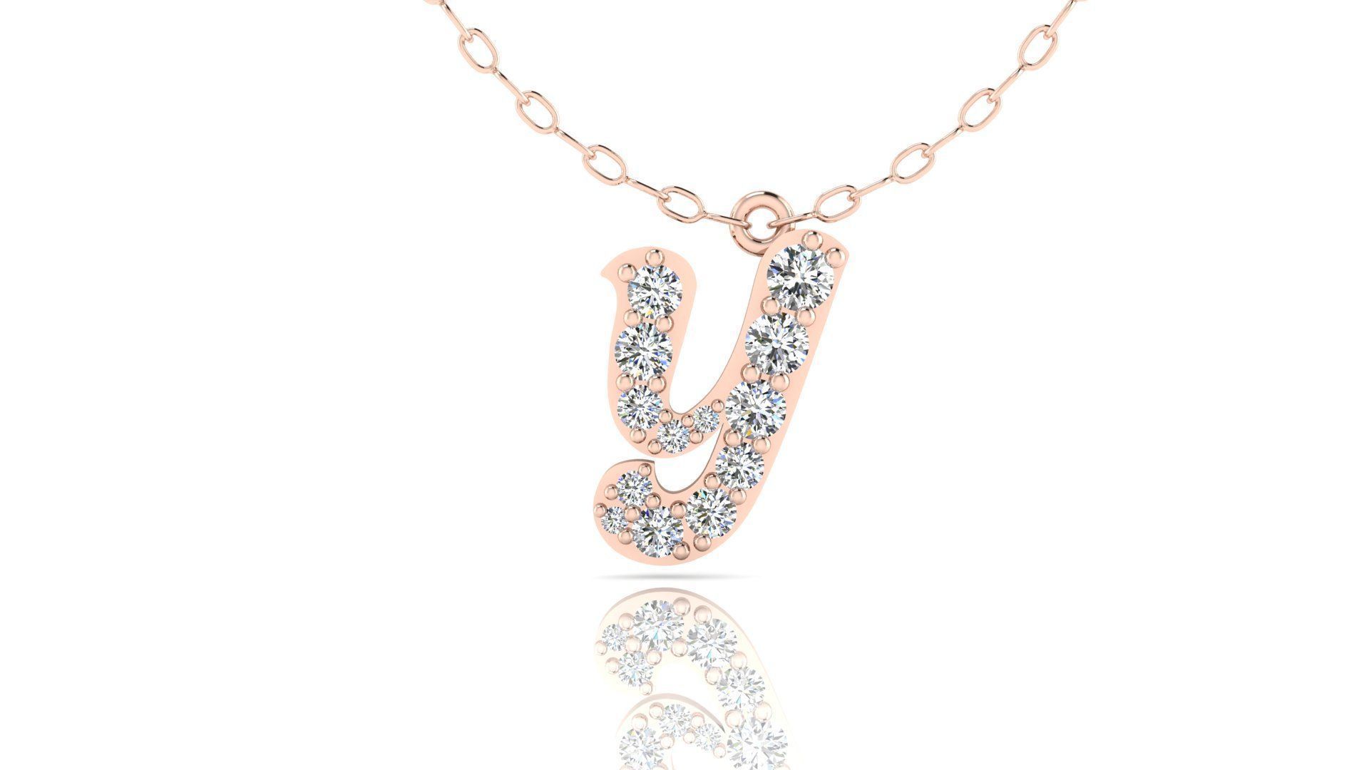 Alphabet Andala Diamond Letters Pendant Y 3D print model_4