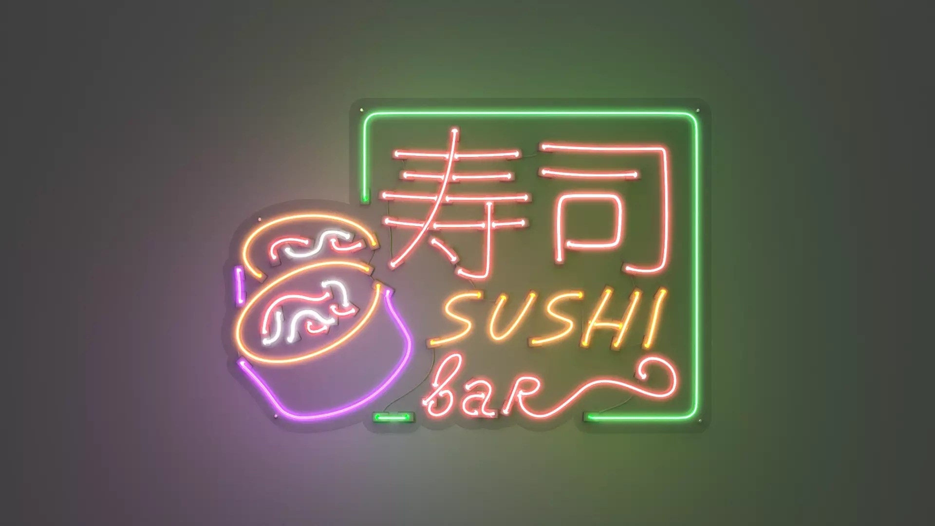 Sushi 2 - Neon Sign 3D model_0