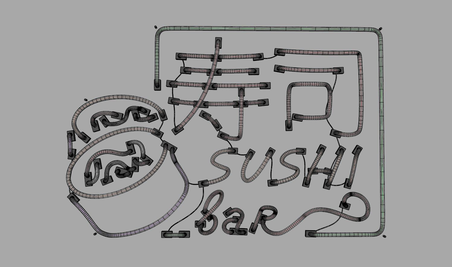 Sushi 2 - Neon Sign 3D model_6