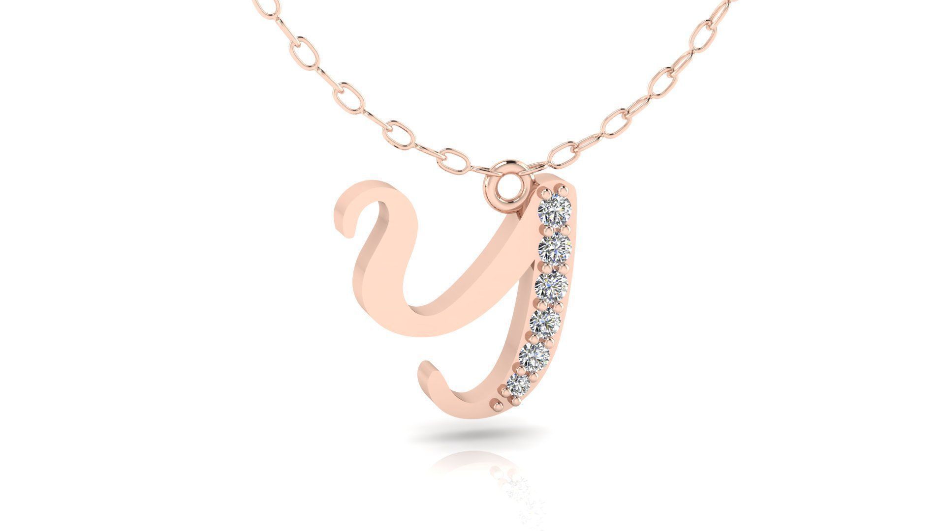 Alphabet Chicago Diamond Pendant Y 3D print model_6