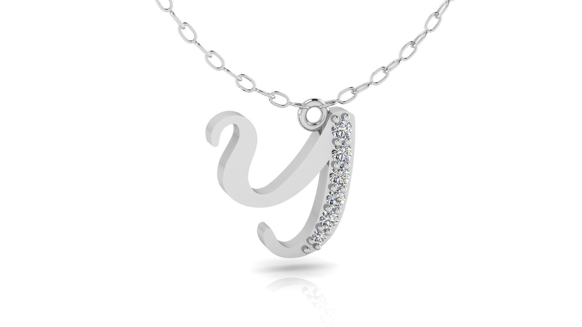 Alphabet Chicago Diamond Pendant Y 3D print model_12