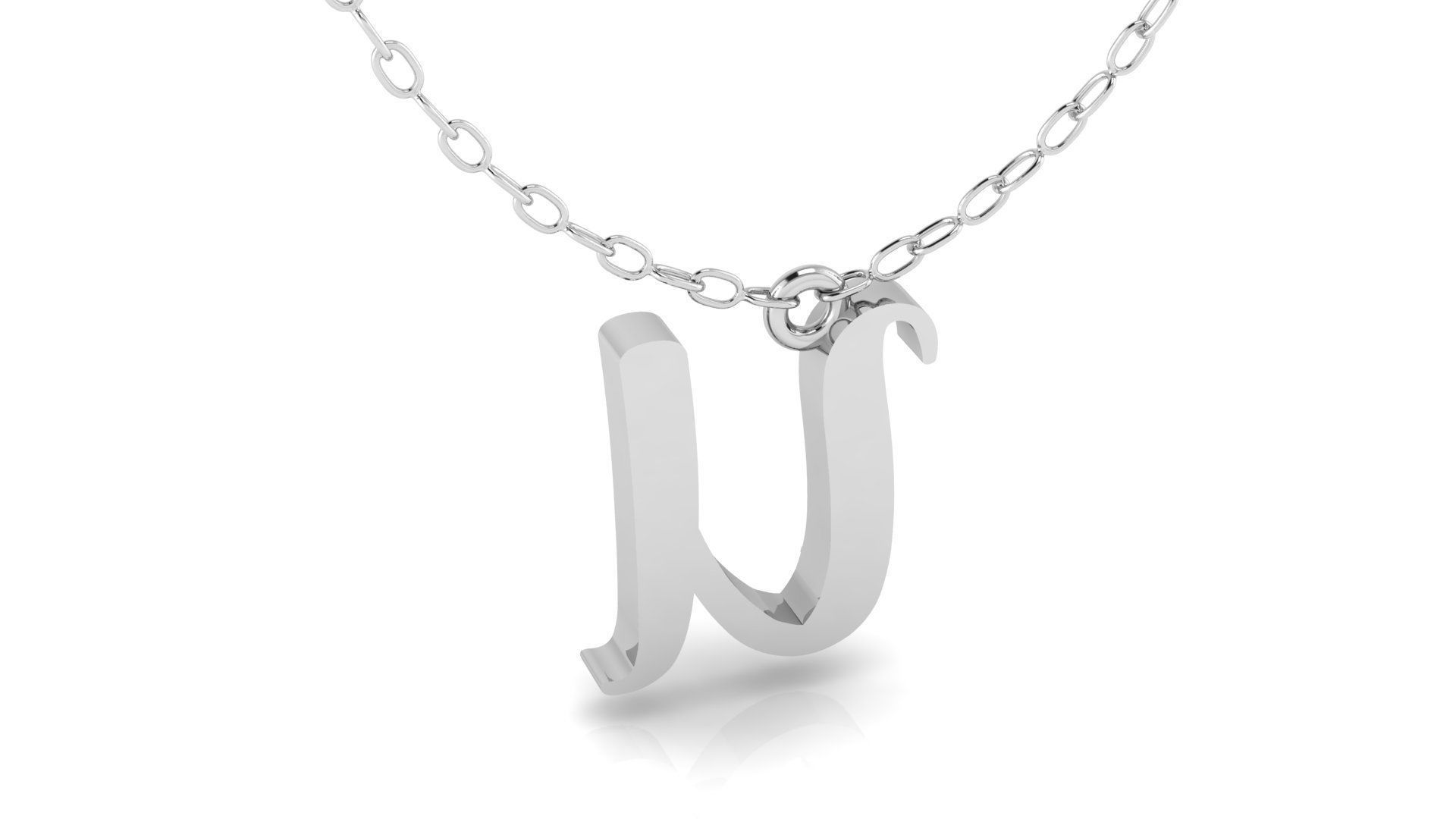 Alphabet Chicago Diamond Pendant U 3D print model_10