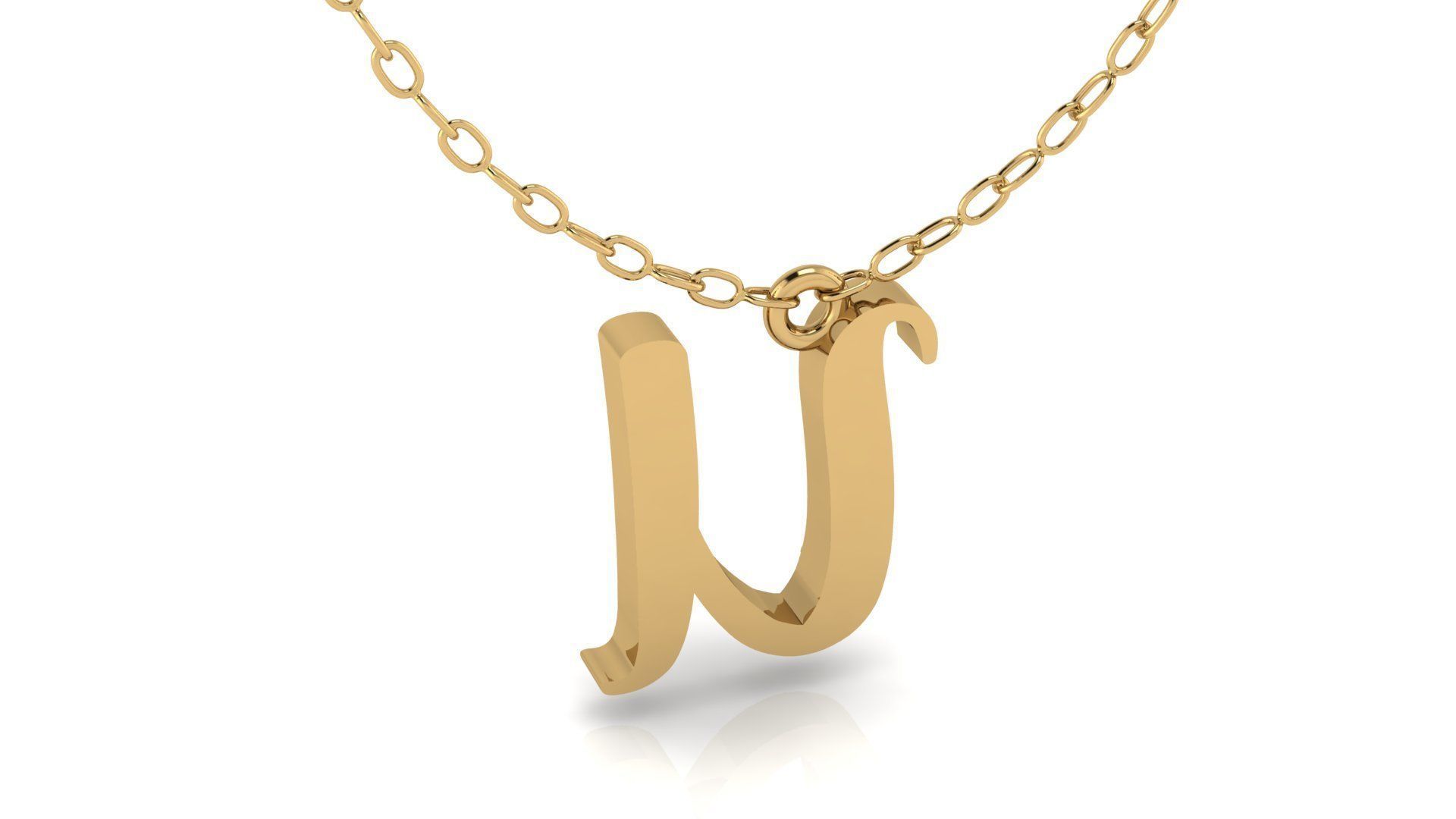 Alphabet Chicago Diamond Pendant U 3D print model_20