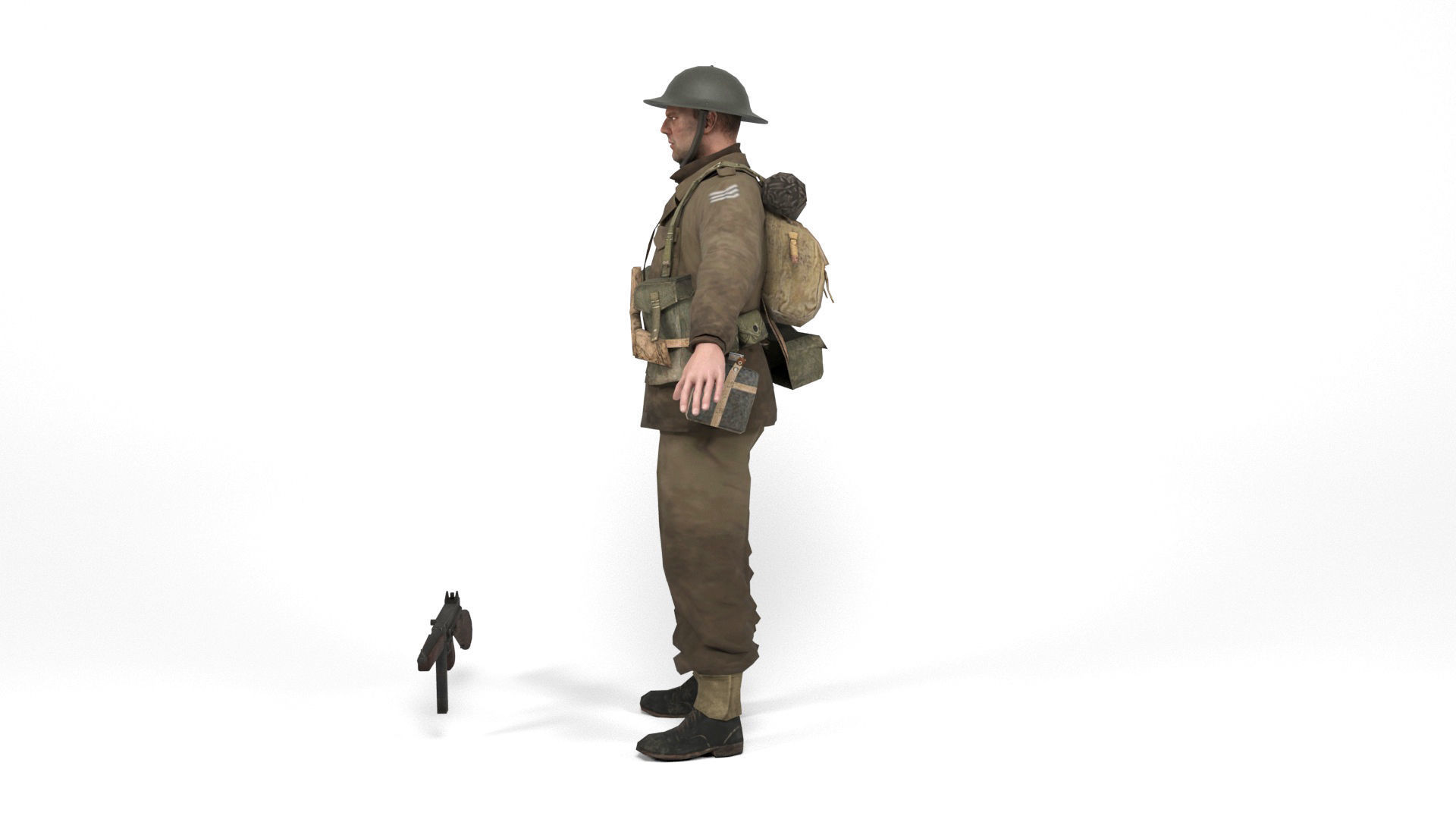 British Allied Soldier Low-poly 3D model_4