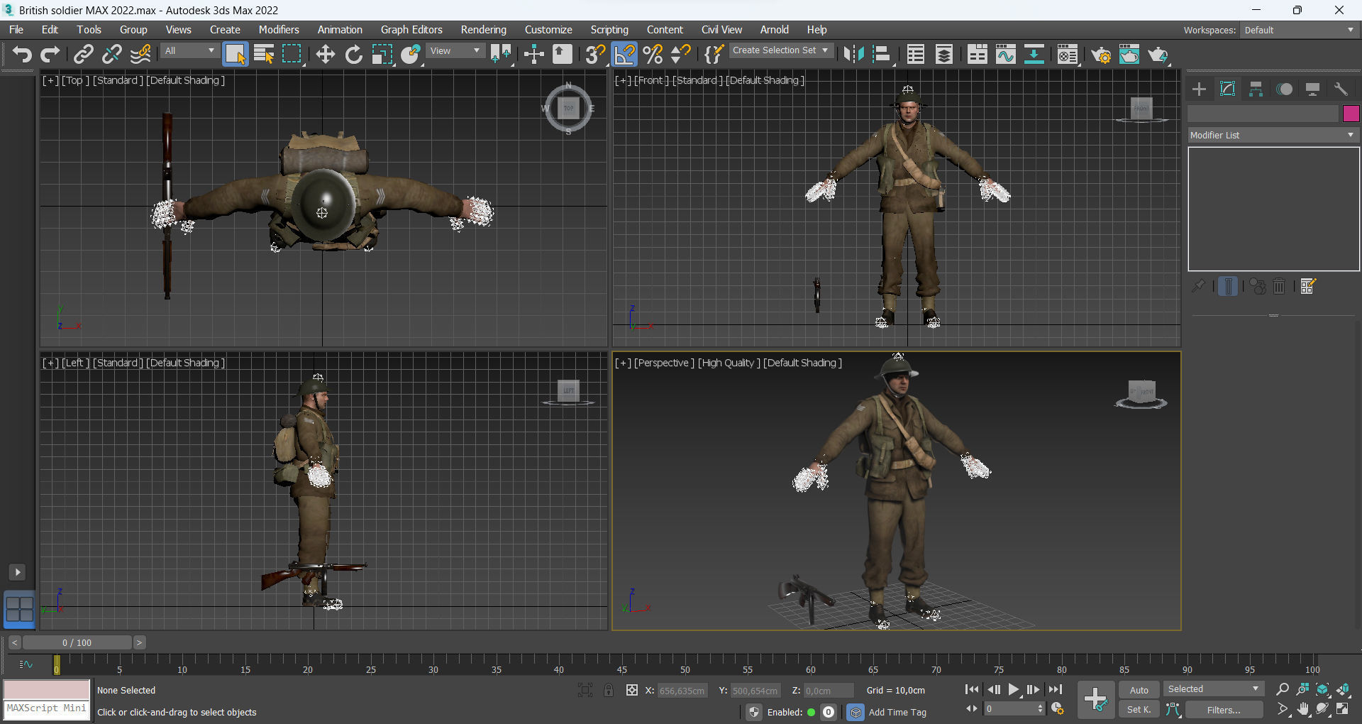 British Allied Soldier Low-poly 3D model_11