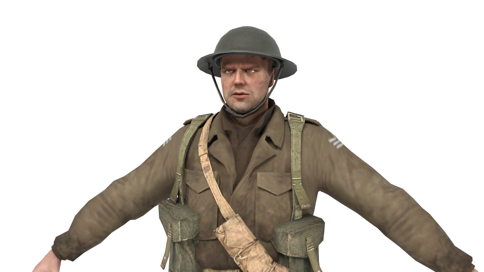 British Allied Soldier Low-poly 3D model_6