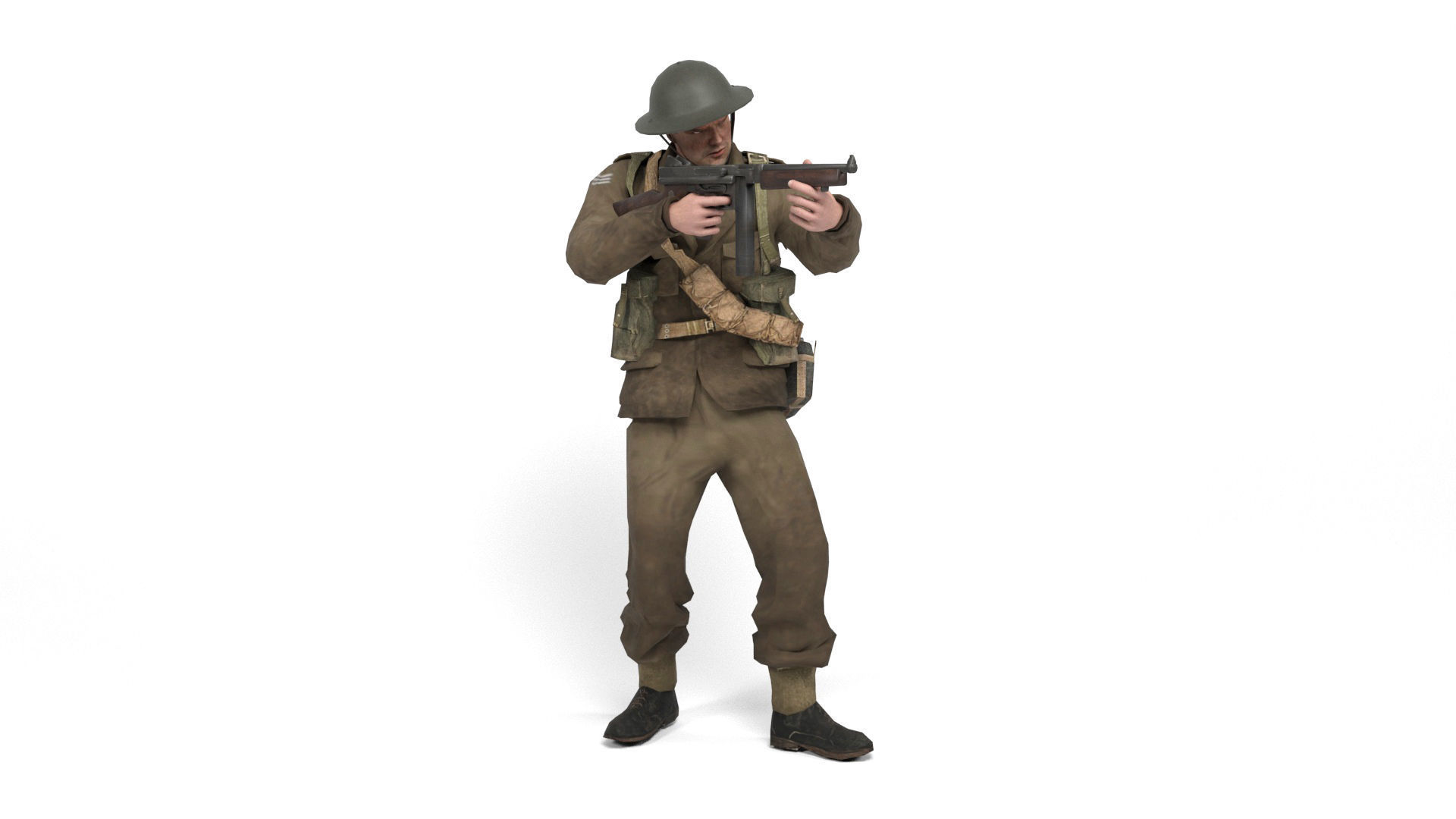 British Allied Soldier Low-poly 3D model_9