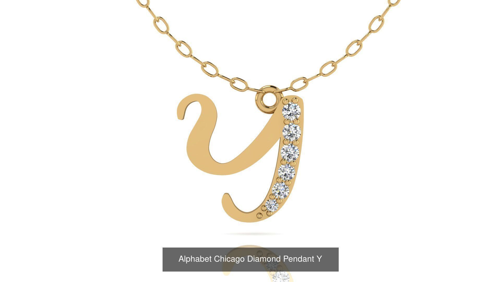 Alphabet Chicago Diamond Pendant 26 models 3D Model Collection_26