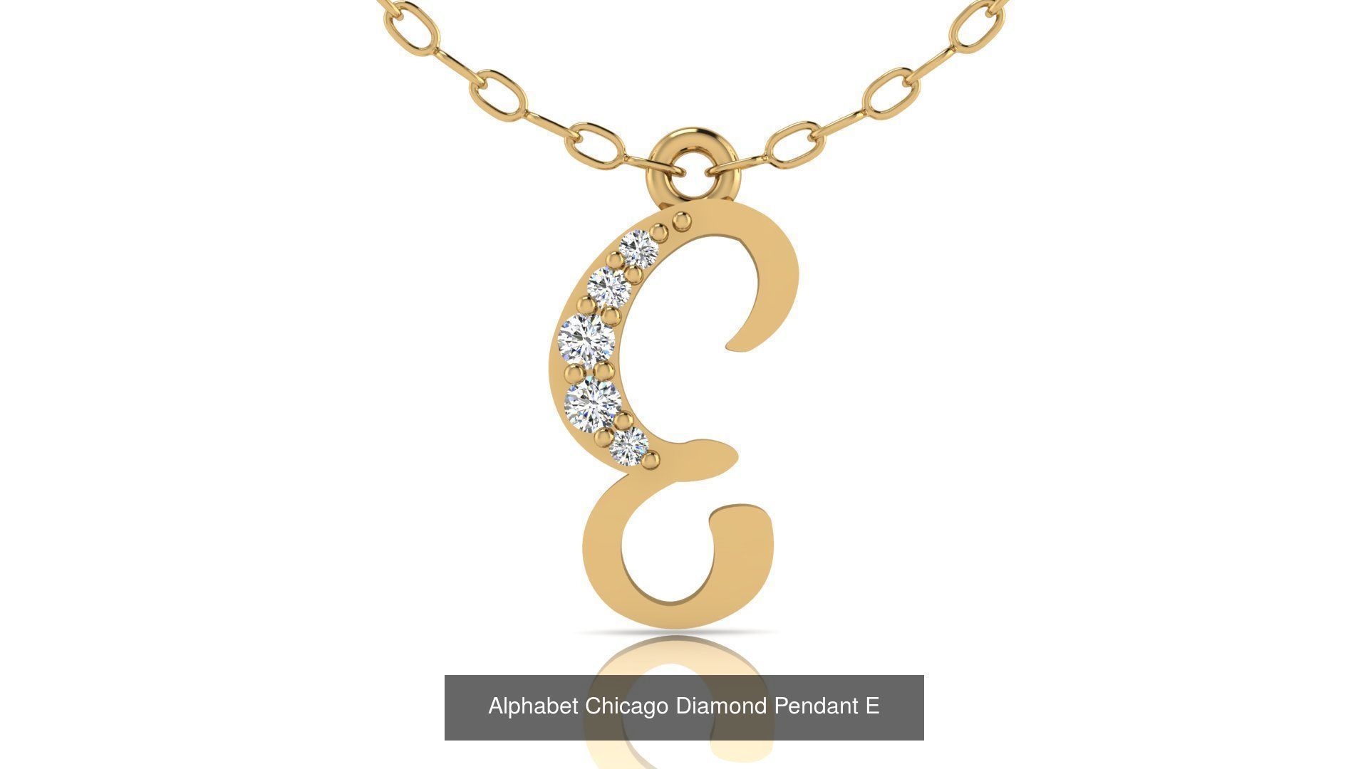 Alphabet Chicago Diamond Pendant 26 models 3D Model Collection_8