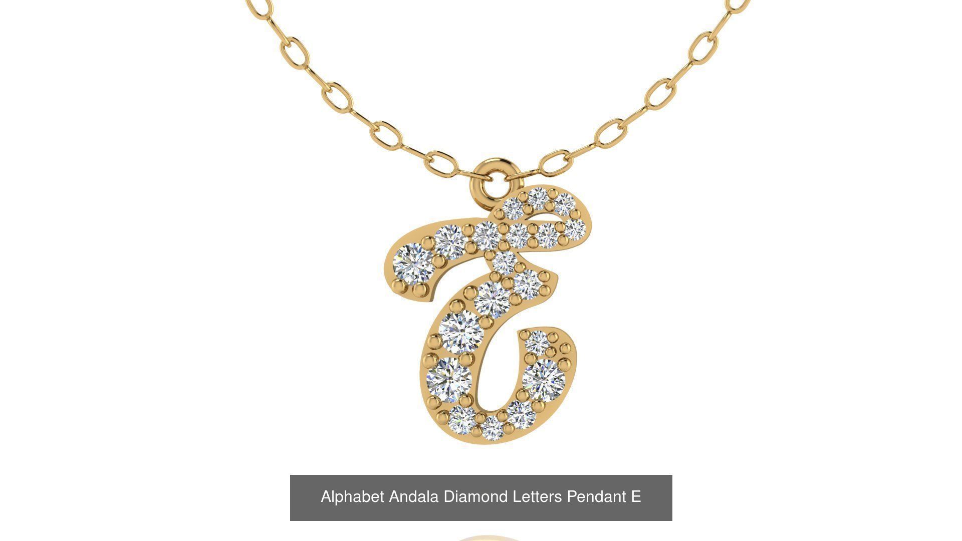 Alphabet Andala Diamond Letters Pendants 26 models 3D Model Collection_31