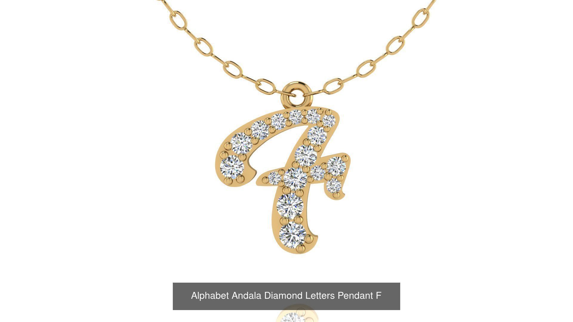 Alphabet Andala Diamond Letters Pendants 26 models 3D Model Collection_32