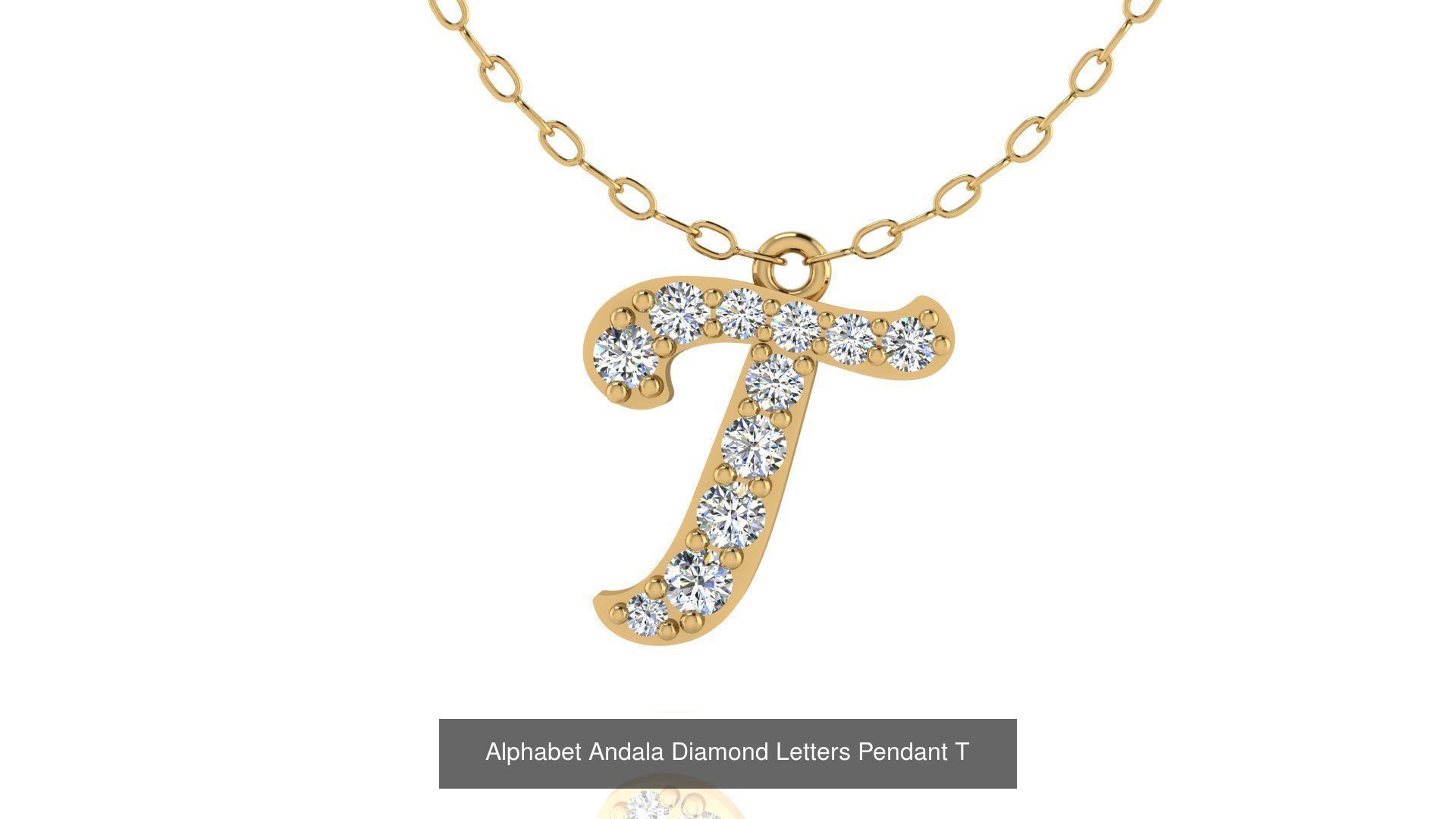 Alphabet Andala Diamond Letters Pendants 26 models 3D Model Collection_45