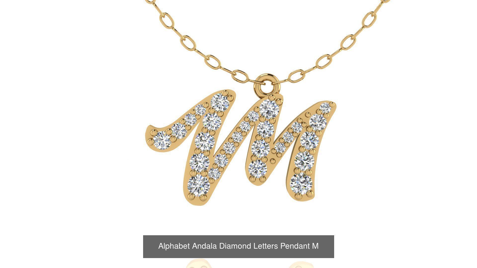 Alphabet Andala Diamond Letters Pendants 26 models 3D Model Collection_39