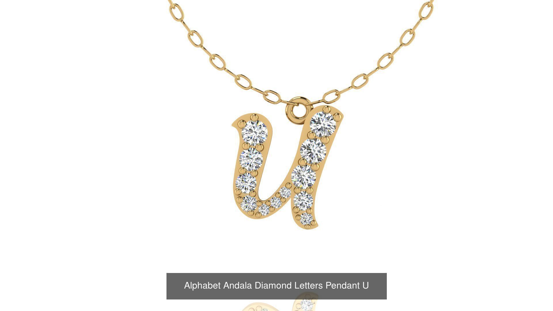 Alphabet Andala Diamond Letters Pendants 26 models 3D Model Collection_51