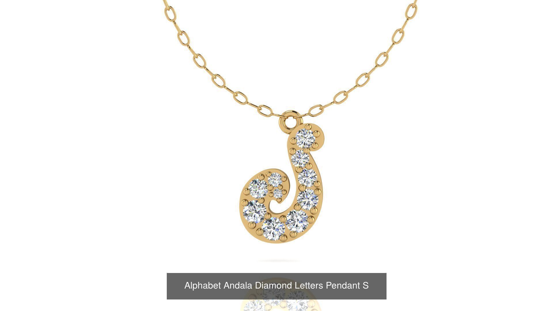 Alphabet Andala Diamond Letters Pendants 26 models 3D Model Collection_44