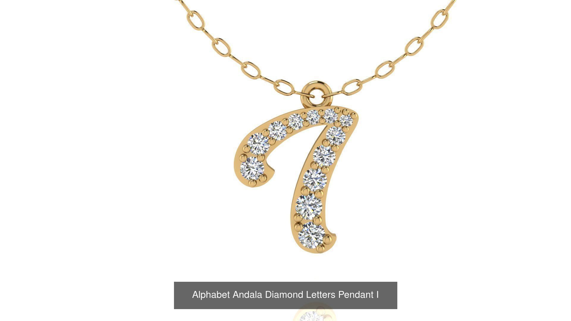 Alphabet Andala Diamond Letters Pendants 26 models 3D Model Collection_35