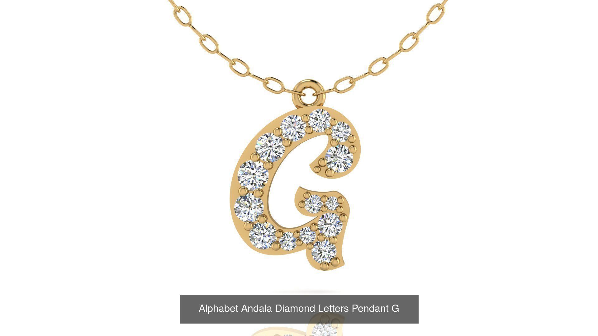 Alphabet Andala Diamond Letters Pendants 26 models 3D Model Collection_33