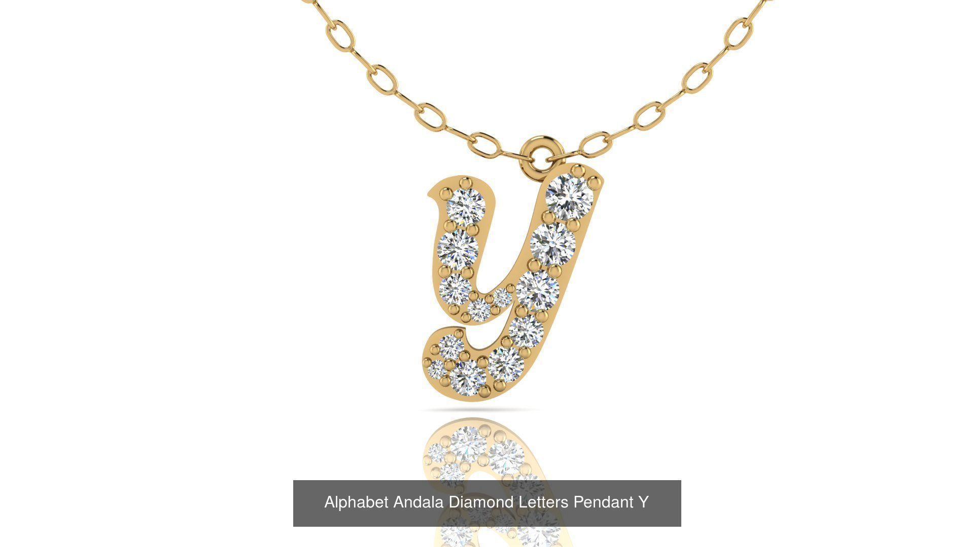 Alphabet Andala Diamond Letters Pendants 26 models 3D Model Collection_49