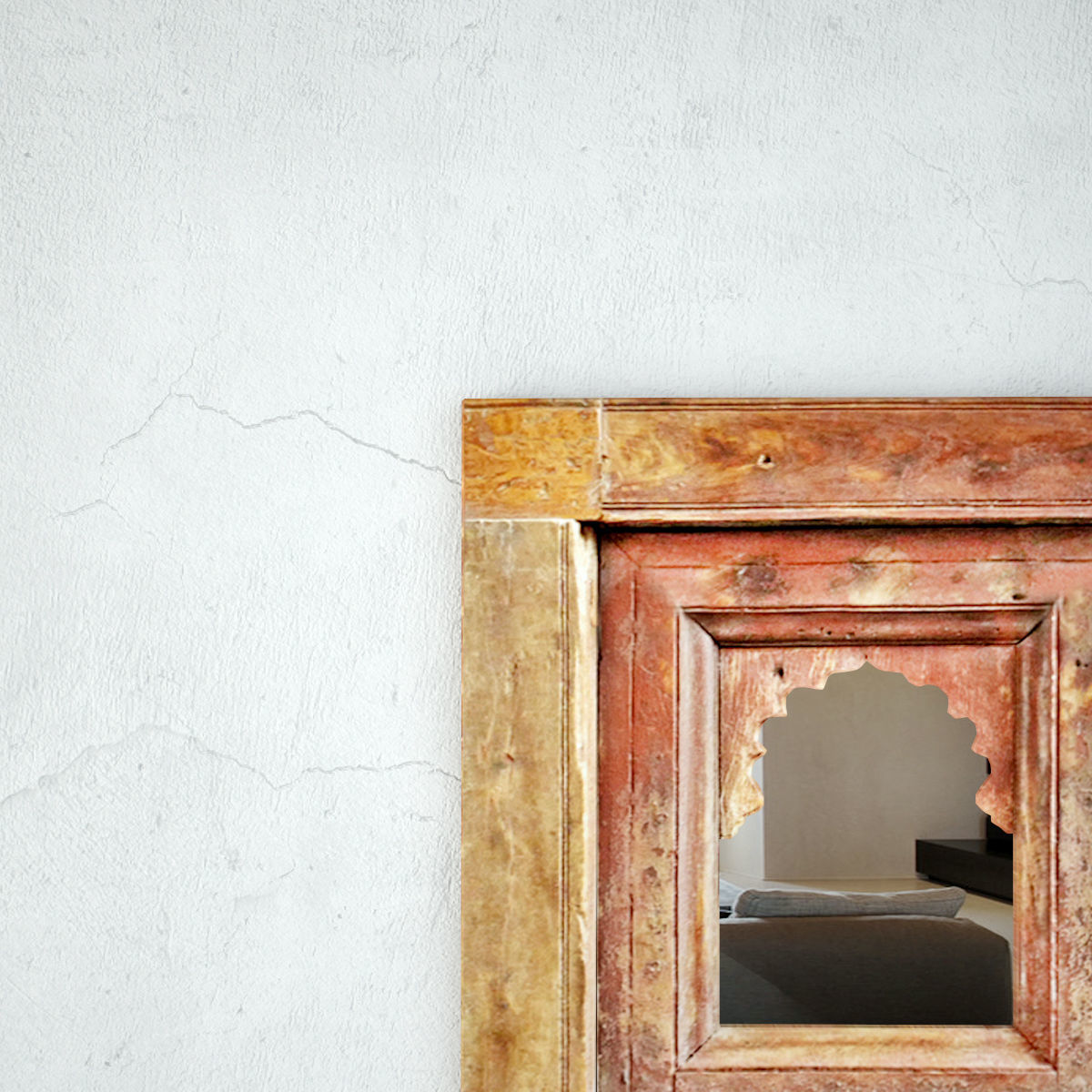 Antique Jodhpur Temple Shelf Mirror 3D model_5