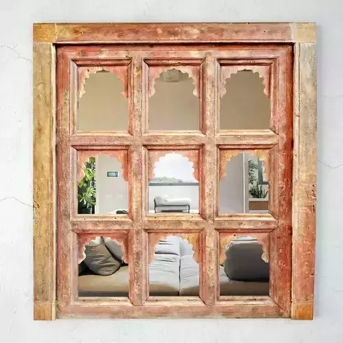 Antique Jodhpur Temple Shelf Mirror 3D model