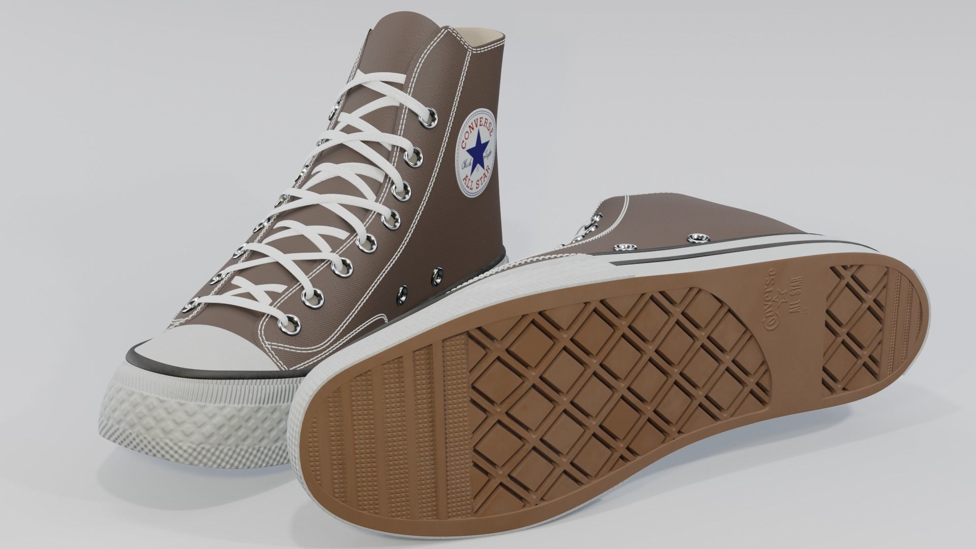 Basketball Leather Shoes Converse All Star Brown 3D model_5