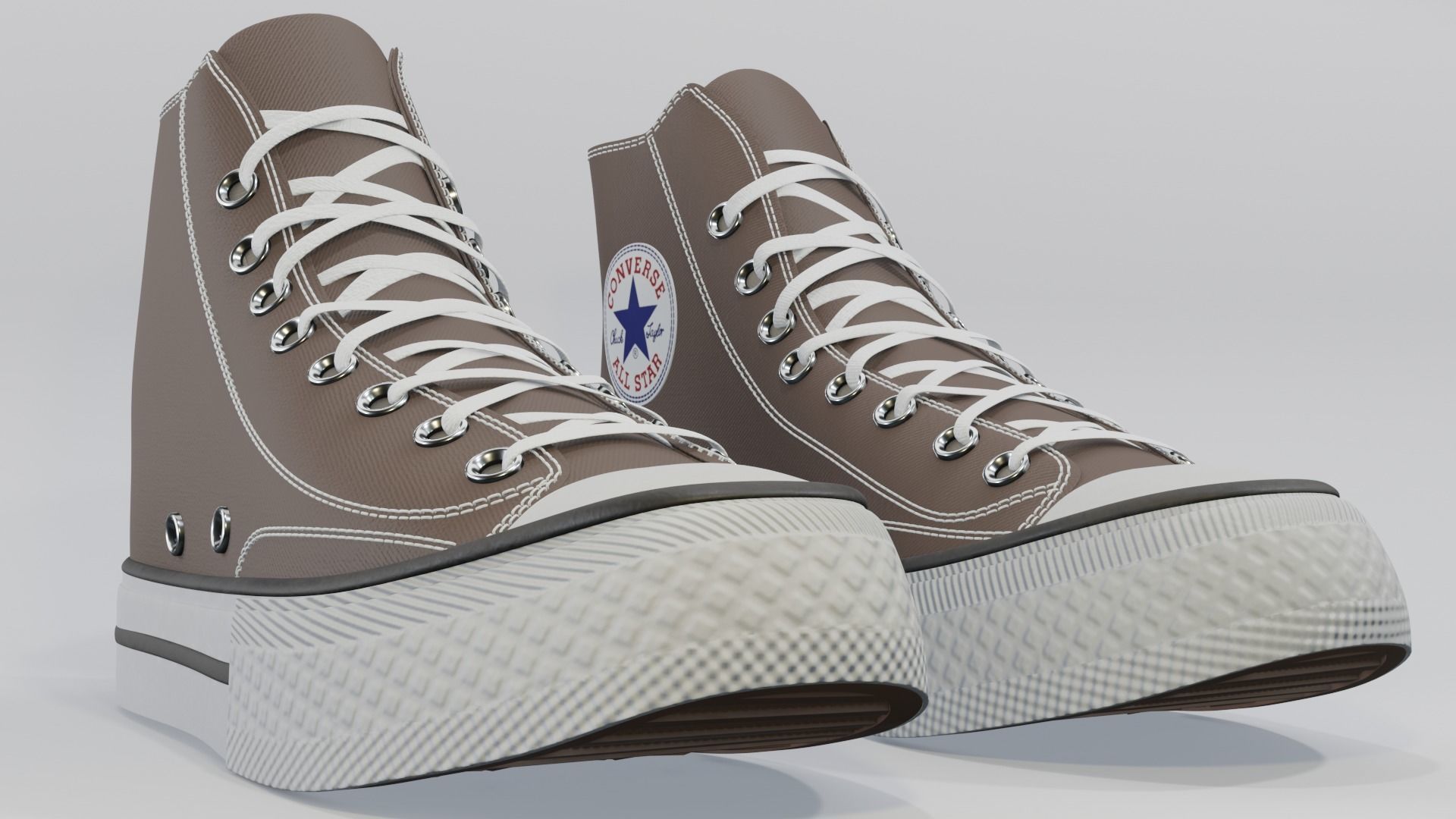 Basketball Leather Shoes Converse All Star Brown 3D model_3