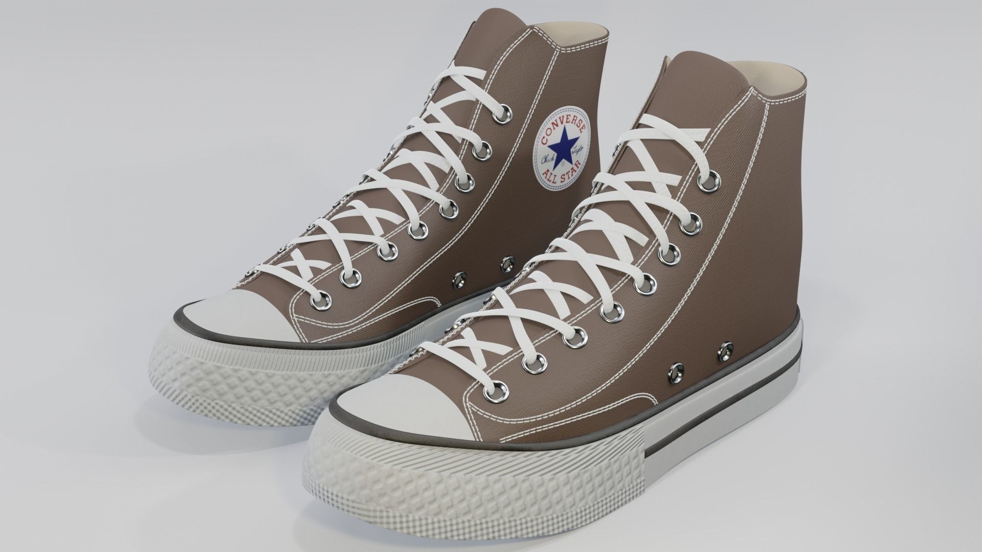 Basketball Leather Shoes Converse All Star Brown 3D model_1