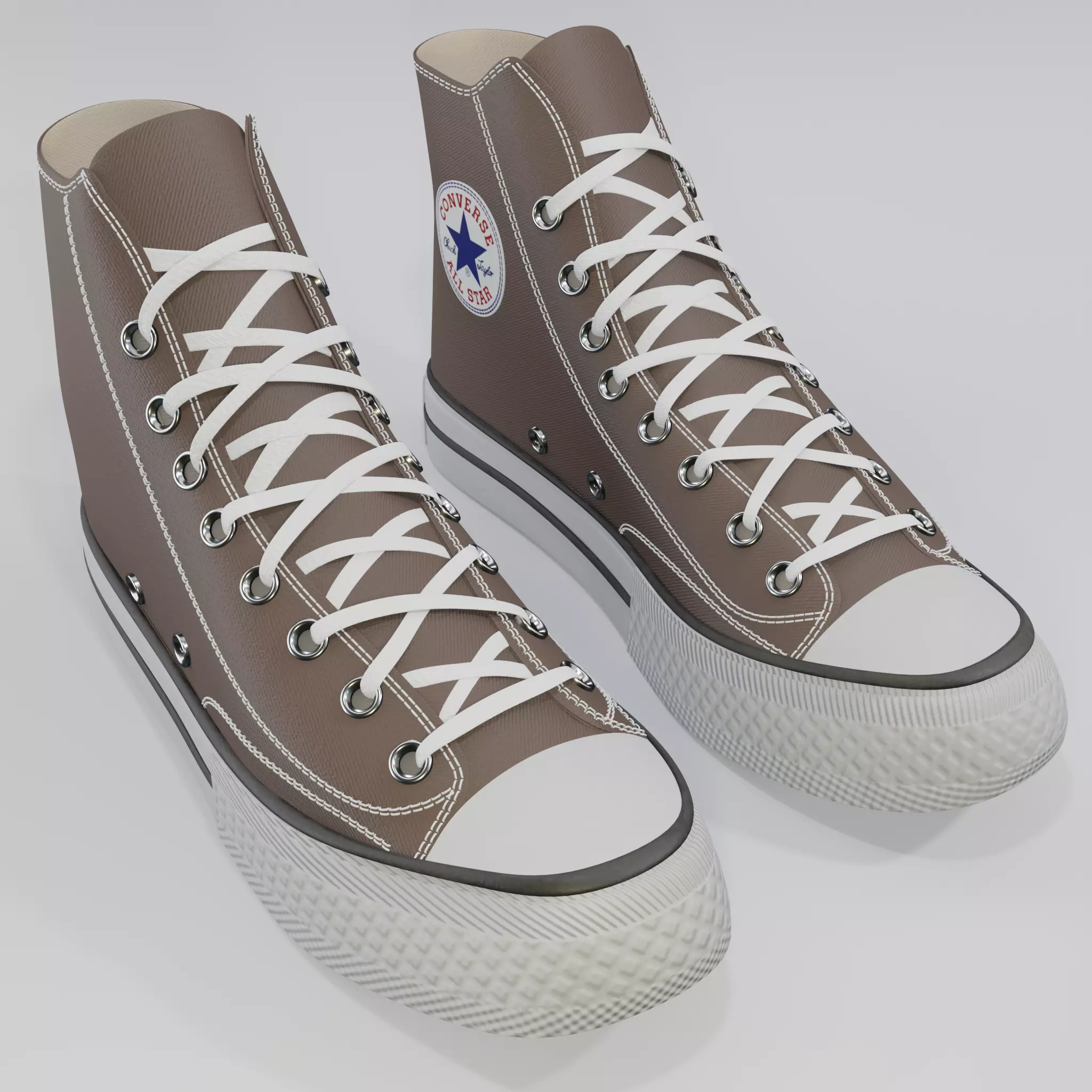 Basketball Leather Shoes Converse All Star Brown 3D model_0
