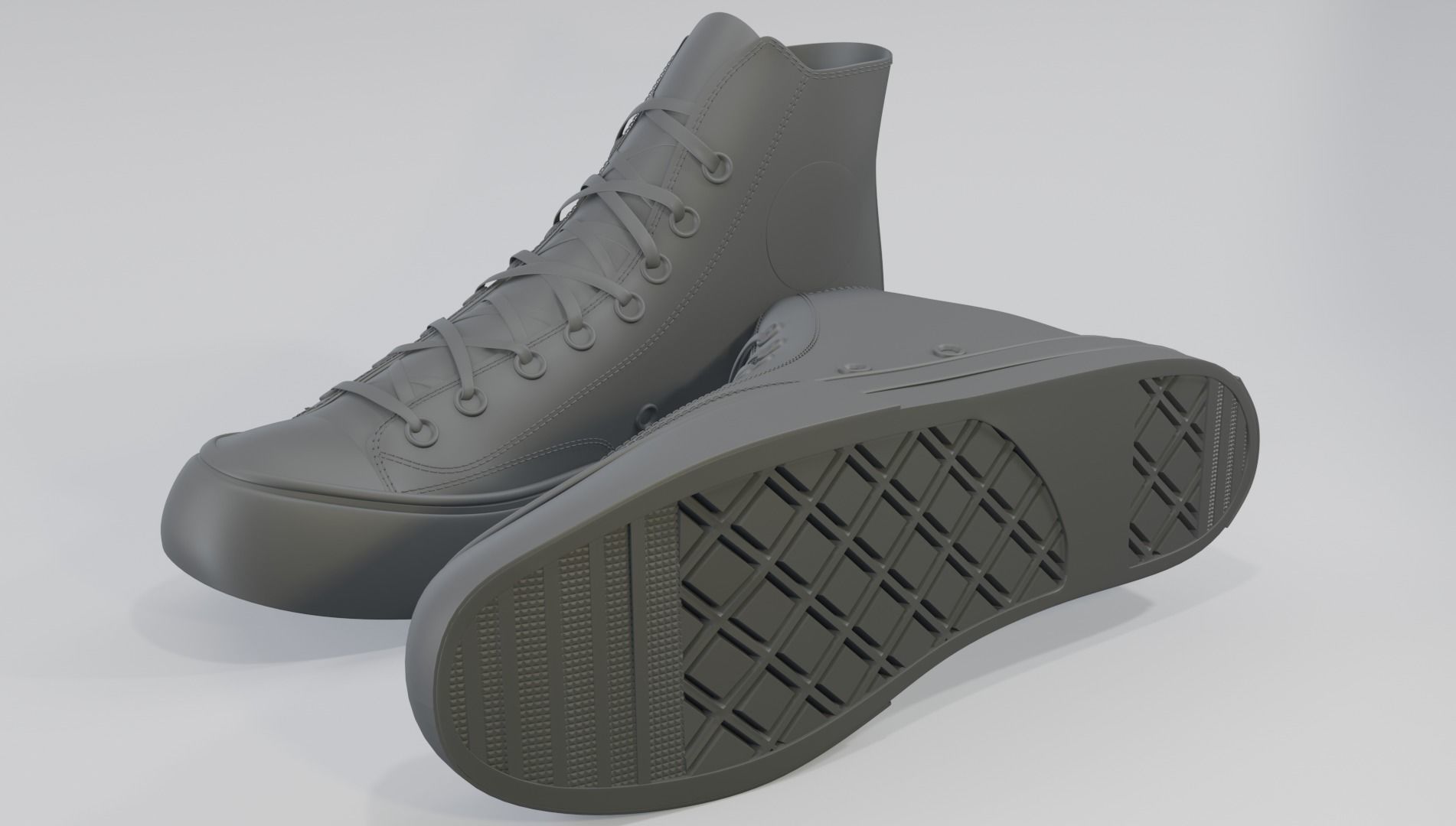 Basketball Leather Shoes Converse All Star Brown 3D model_6