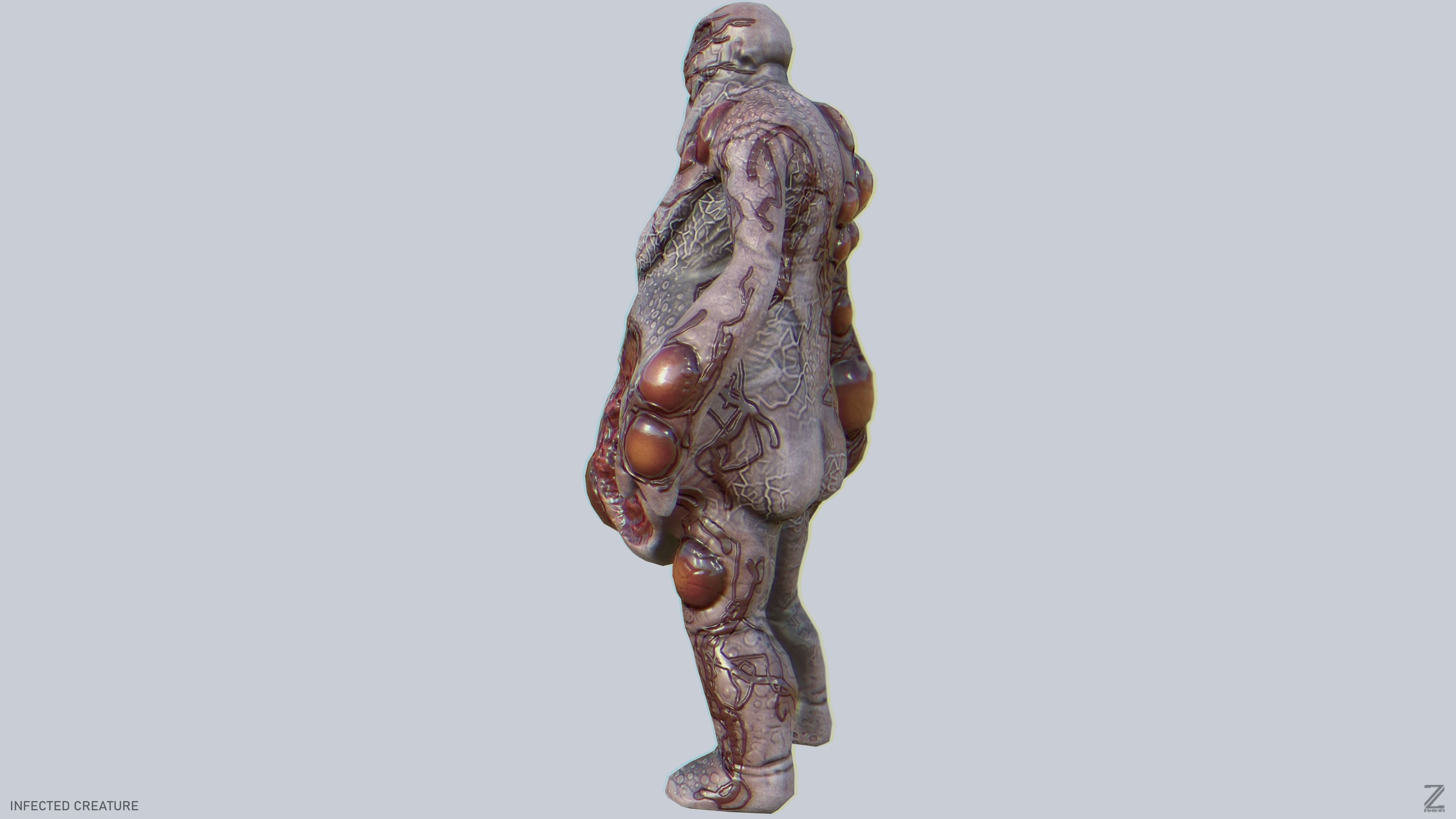 Infected creature Low-poly 3D model_5
