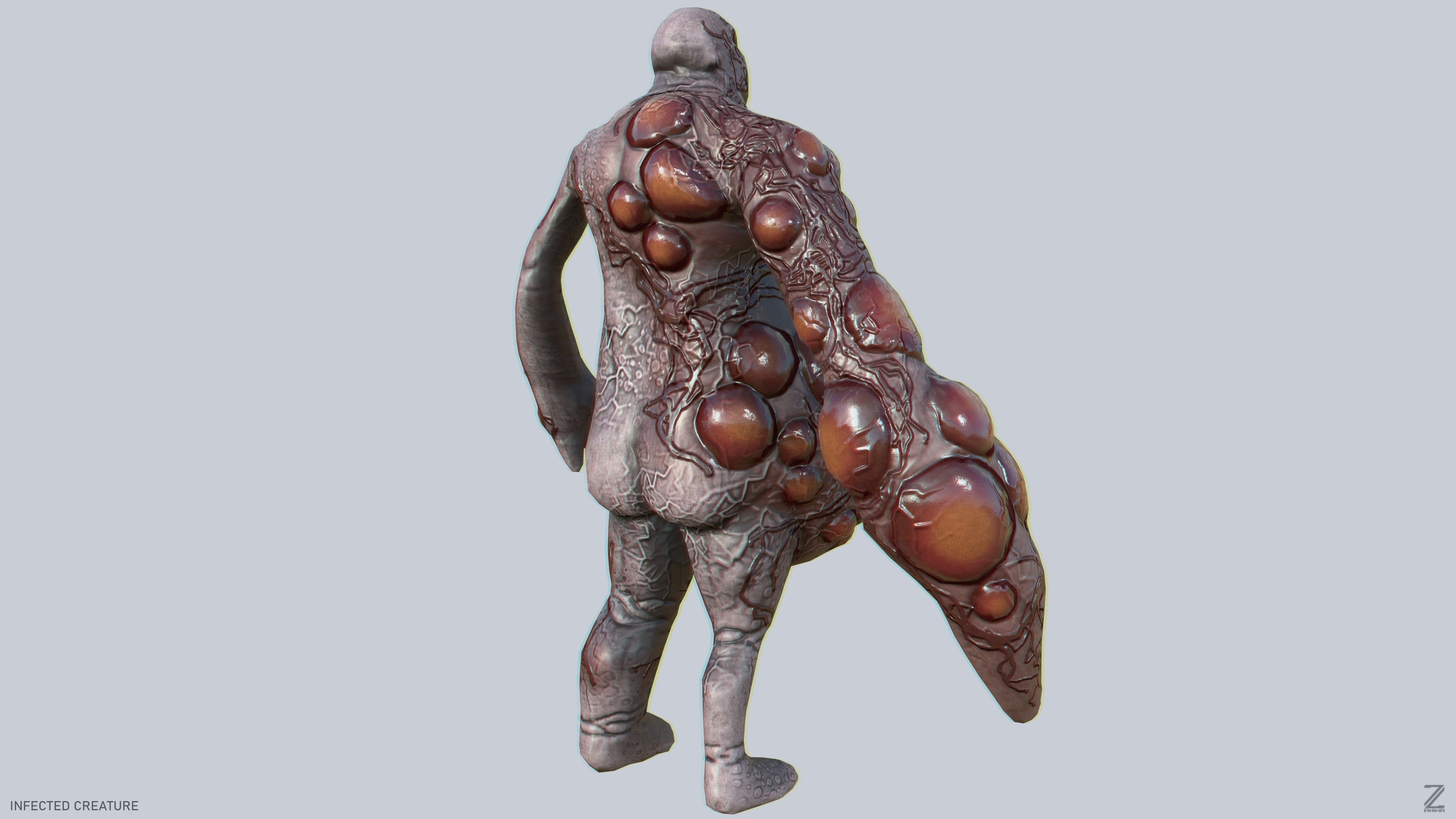 Infected creature Low-poly 3D model_7