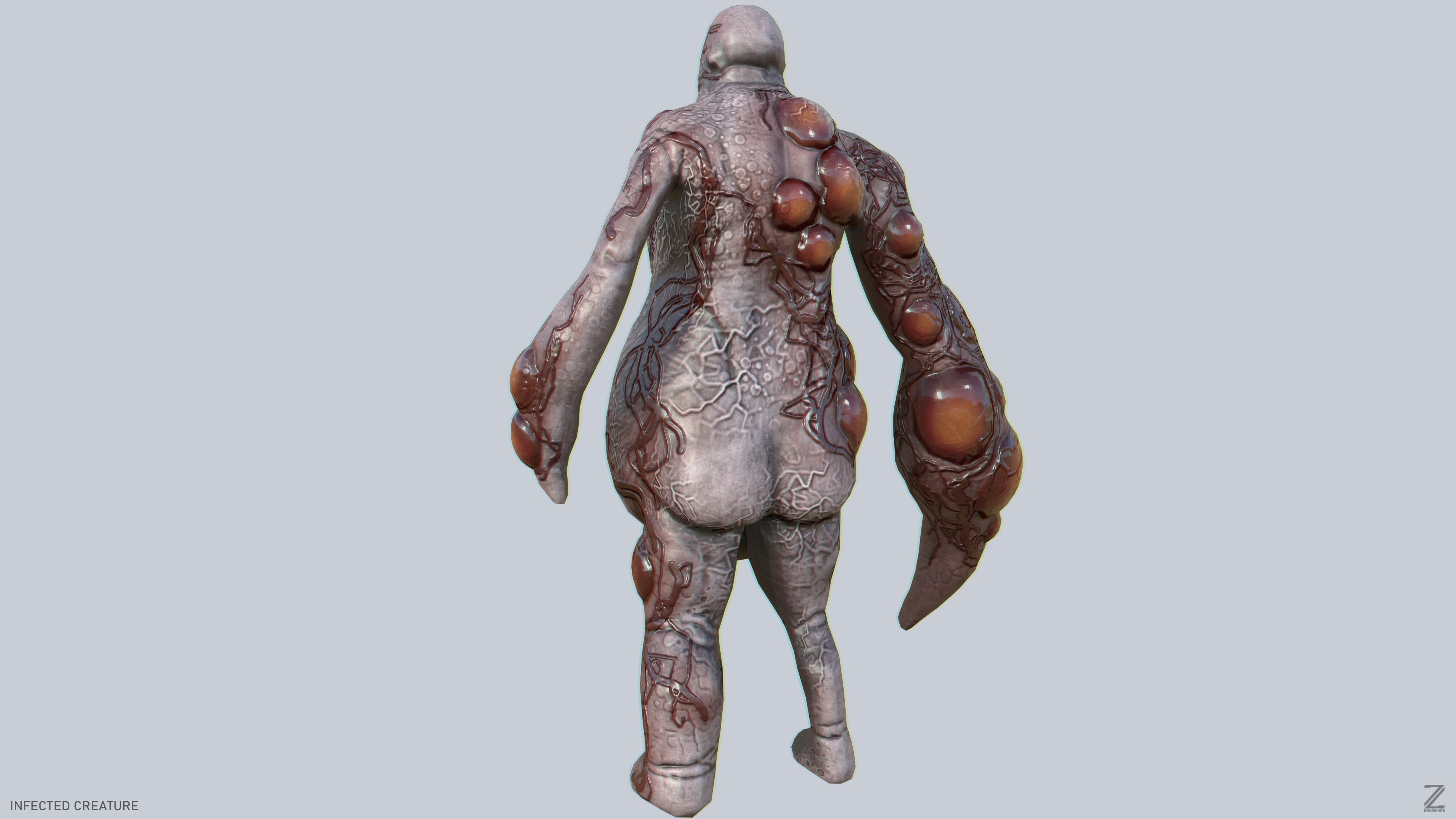 Infected creature Low-poly 3D model_6