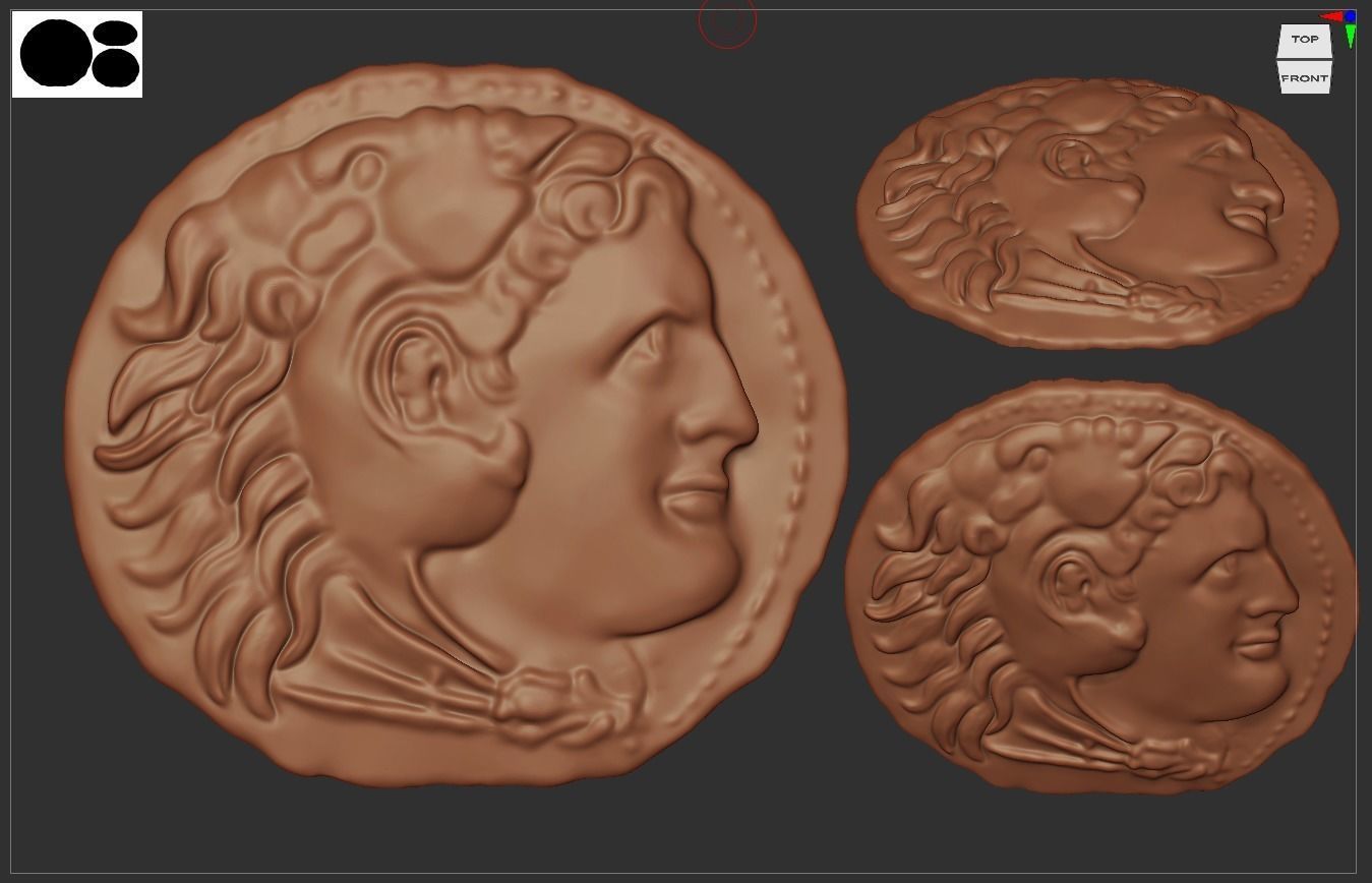 Alexander the Great  coin tetradrachm 3D print model_2