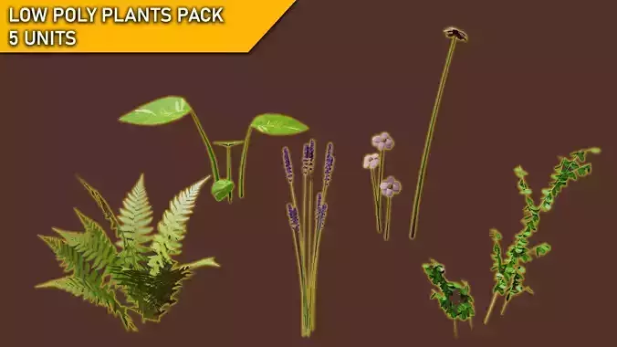Low poly plants pack - 5 Units