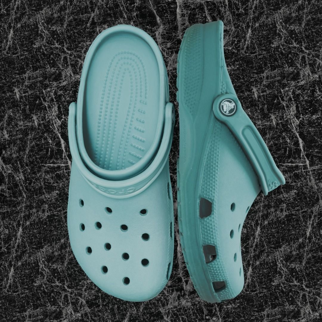 CROCS 3D FLIP-FLOP - TURQUOISE - SLIPPERS Low-poly 3D model_4