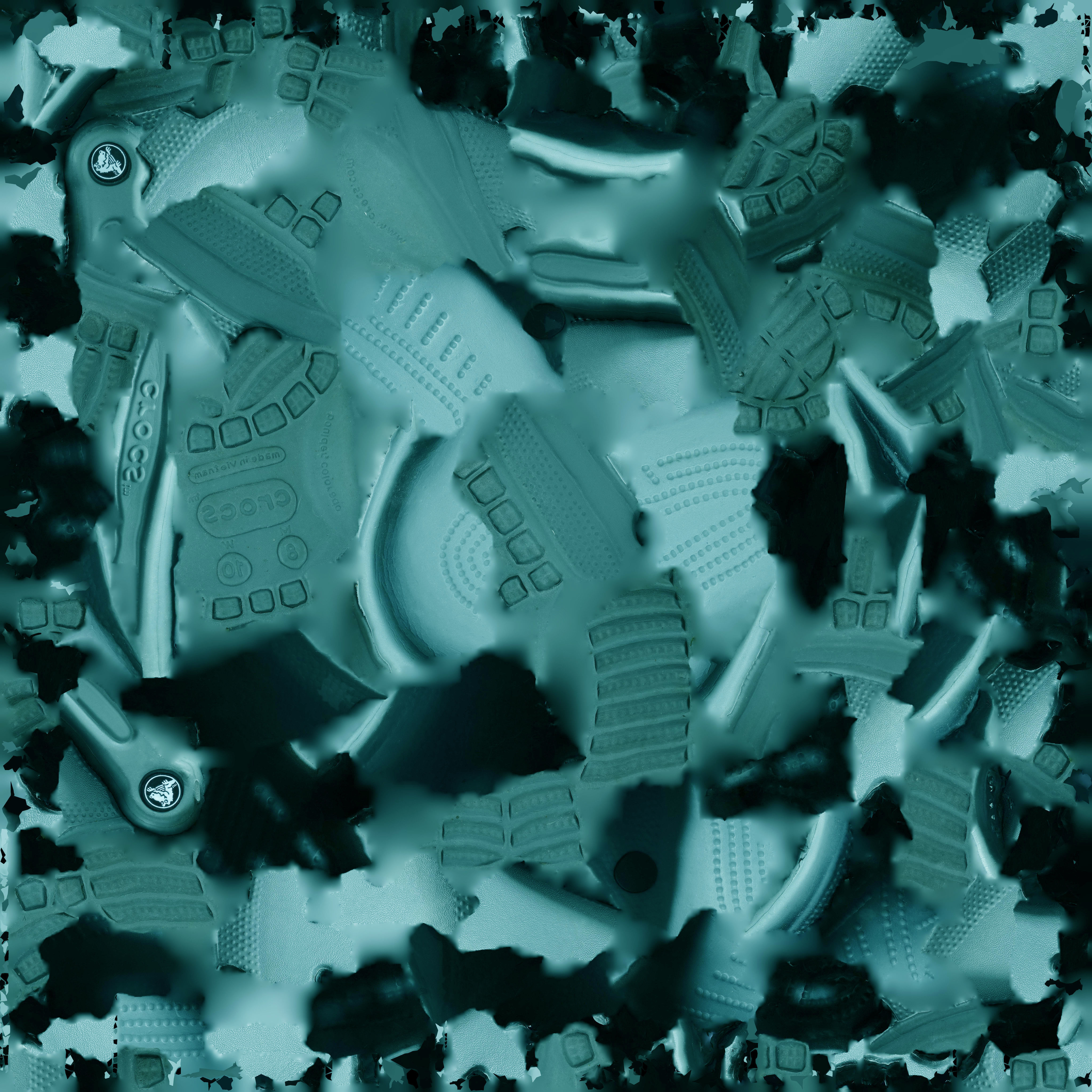 CROCS 3D FLIP-FLOP - TURQUOISE - SLIPPERS Low-poly 3D model_10