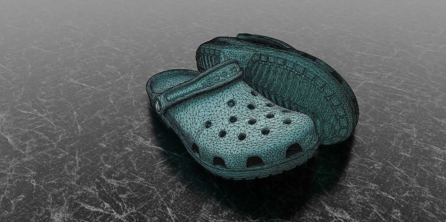CROCS 3D FLIP-FLOP - TURQUOISE - SLIPPERS Low-poly 3D model_11