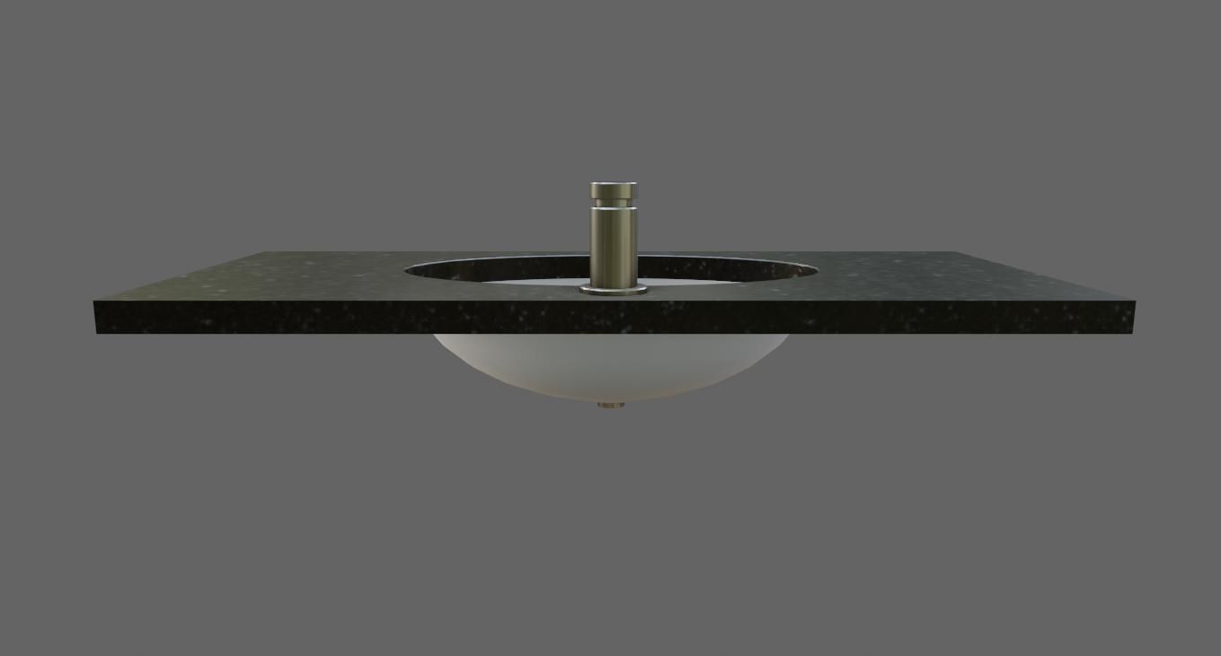 Faucet and Sink for Bathroom - Pia e Torneira Low-poly 3D model_9