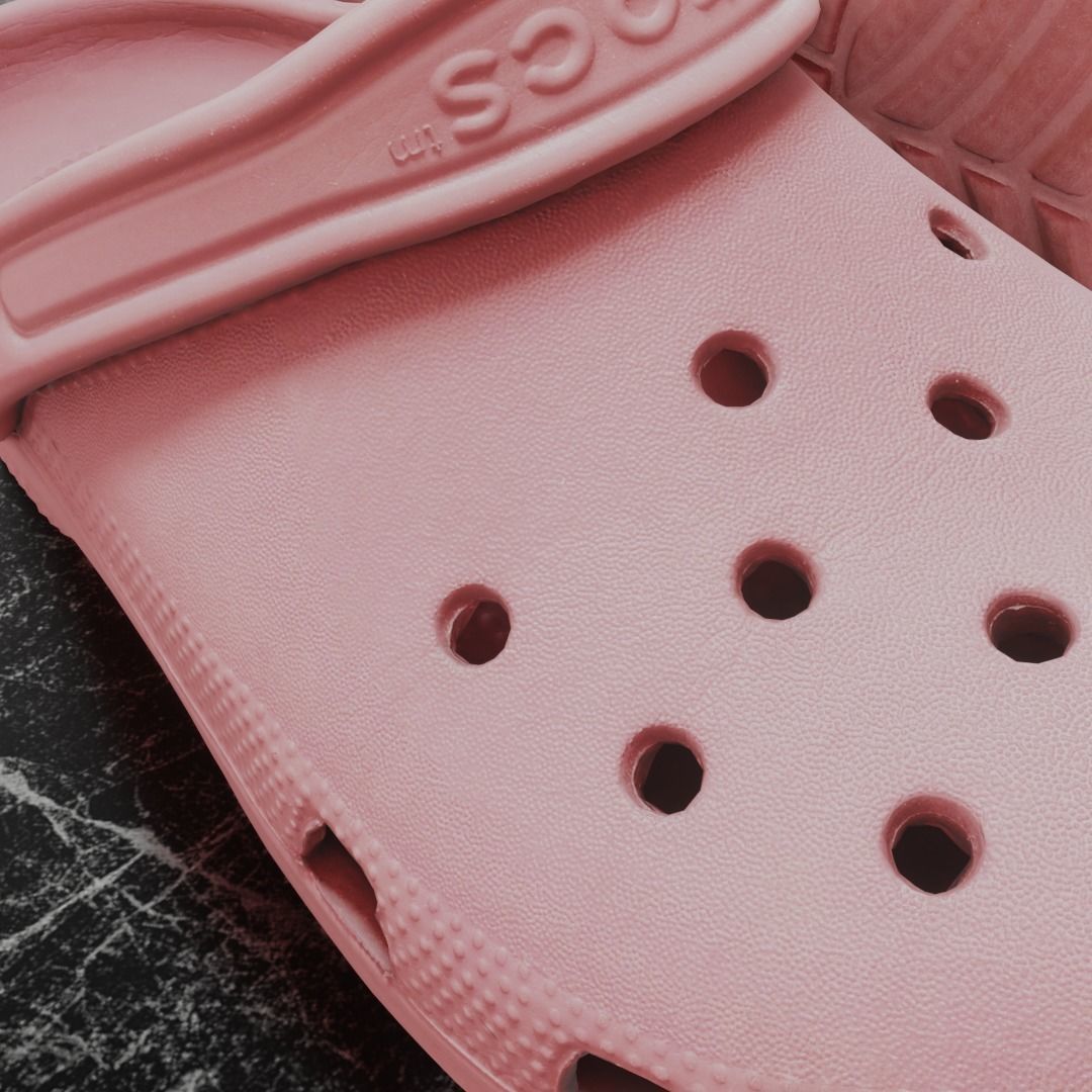 CROCS 3D FLIP-FLOP - PINK - SLIPPERS Low-poly 3D model_8
