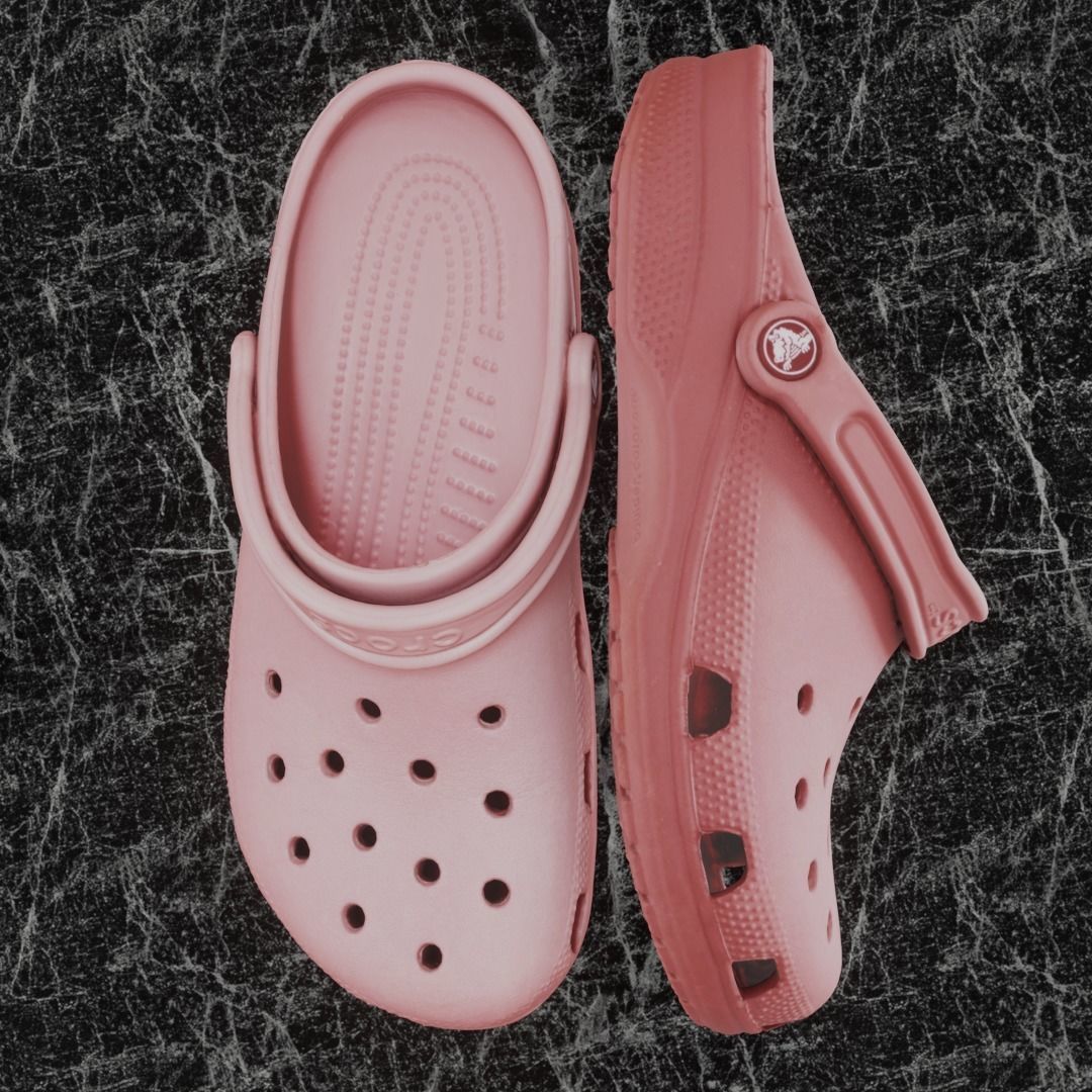 CROCS 3D FLIP-FLOP - PINK - SLIPPERS Low-poly 3D model_4