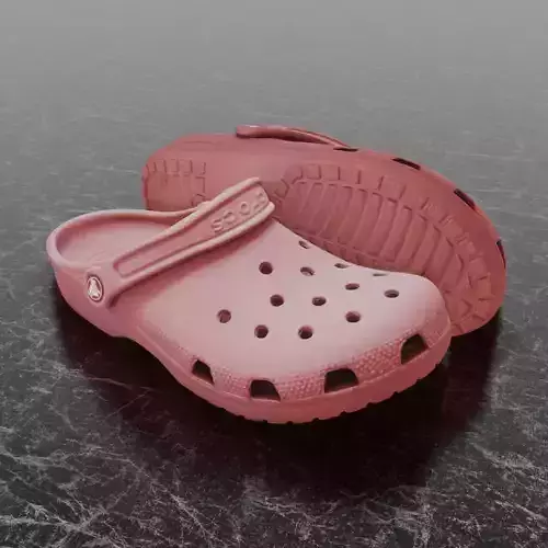CROCS 3D FLIP-FLOP - PINK - SLIPPERS Low-poly 3D model