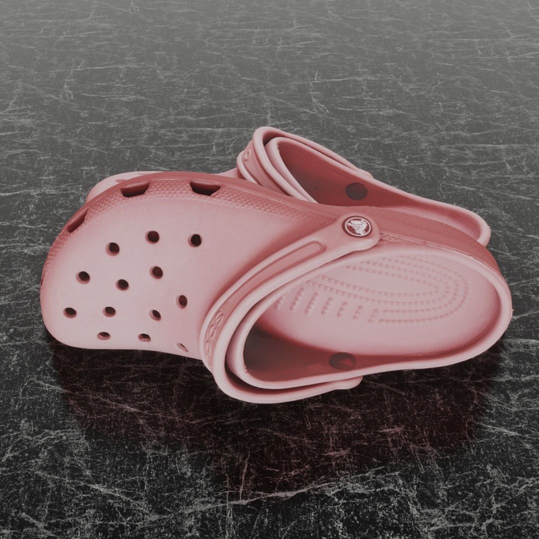 CROCS 3D FLIP-FLOP - PINK - SLIPPERS Low-poly 3D model_2