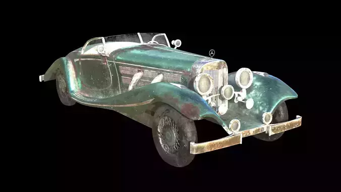Rusty Mercedes-Benz 540K 3D model
