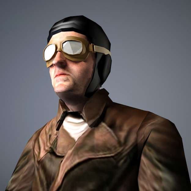 Pilot of World War I 3D model_5