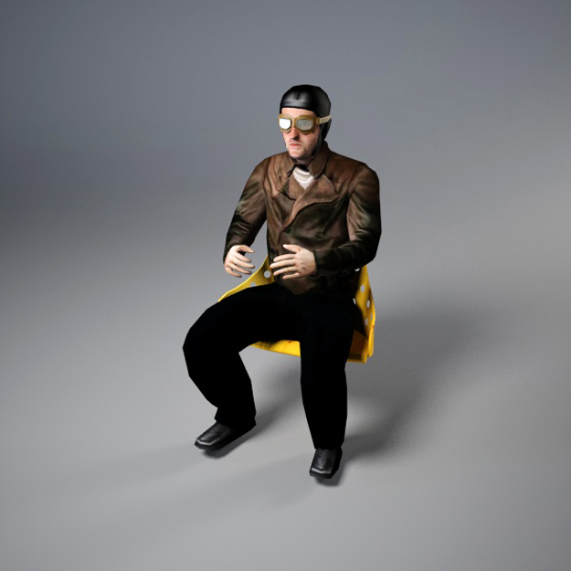 Pilot of World War I 3D model_3