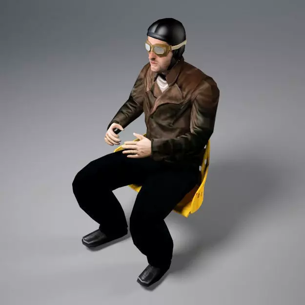 Pilot of World War I 3D model_0