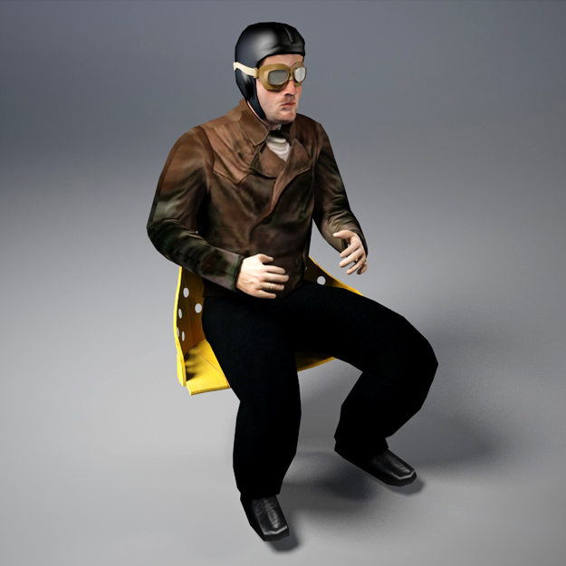 Pilot of World War I 3D model_1