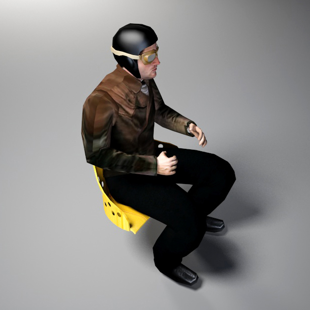 Pilot of World War I 3D model_2