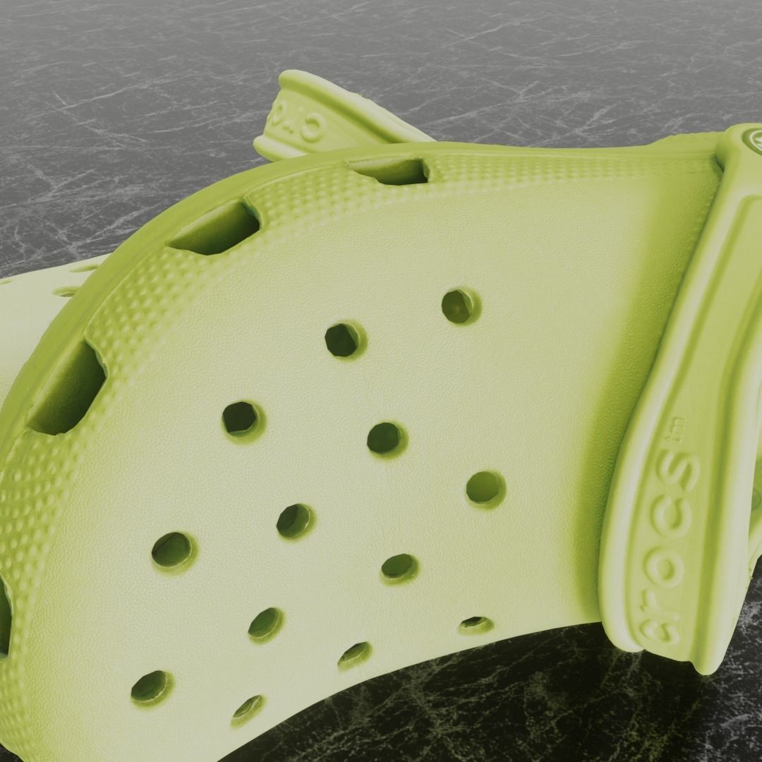 CROCS 3D FLIP-FLOP - YELLOW - SLIPPERS Low-poly 3D model_1